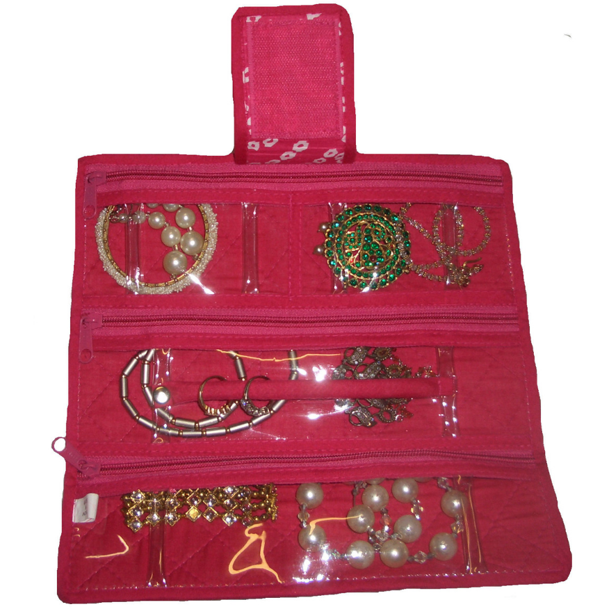 PA810BFA-Petite Jewellery Roll - Bandhani-Yazzii Craft Organisers