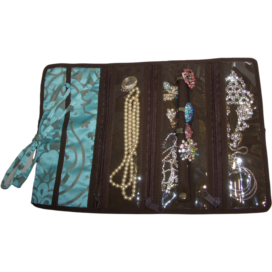 -Jewellery Roll (Floral)-Yazzii Craft Organisers