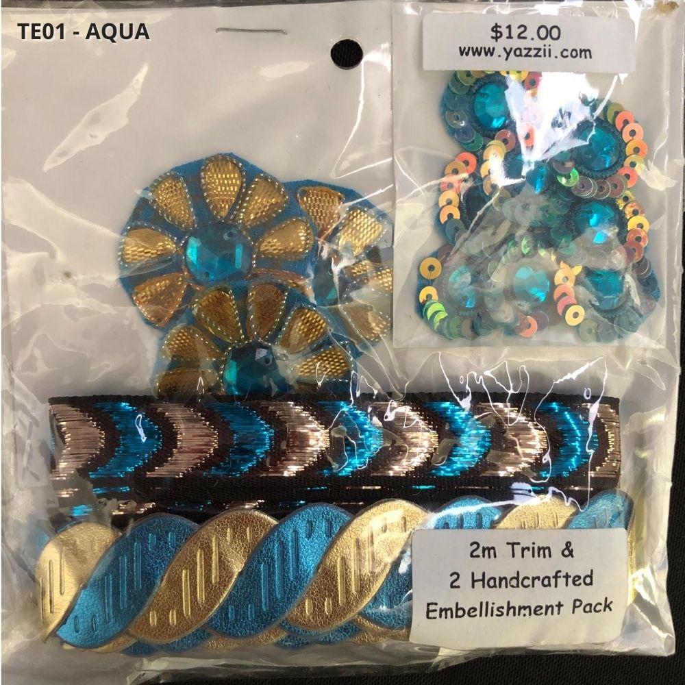 TE01-Aqua Emb/Trim Pack-Yazzii Craft Organisers