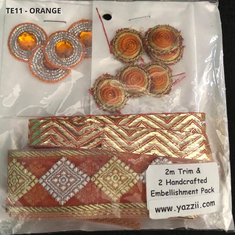TE011-Orange Emb/Trim Pack-Yazzii Craft Organisers