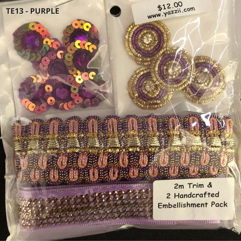 TE013-Purple Emb/Trim Pack-Yazzii Craft Organisers
