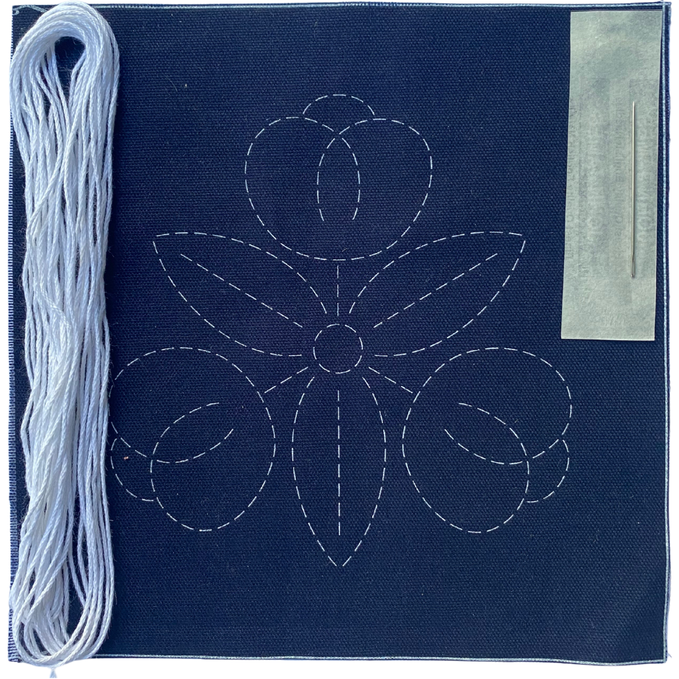 navy ruby rose sashiko kit