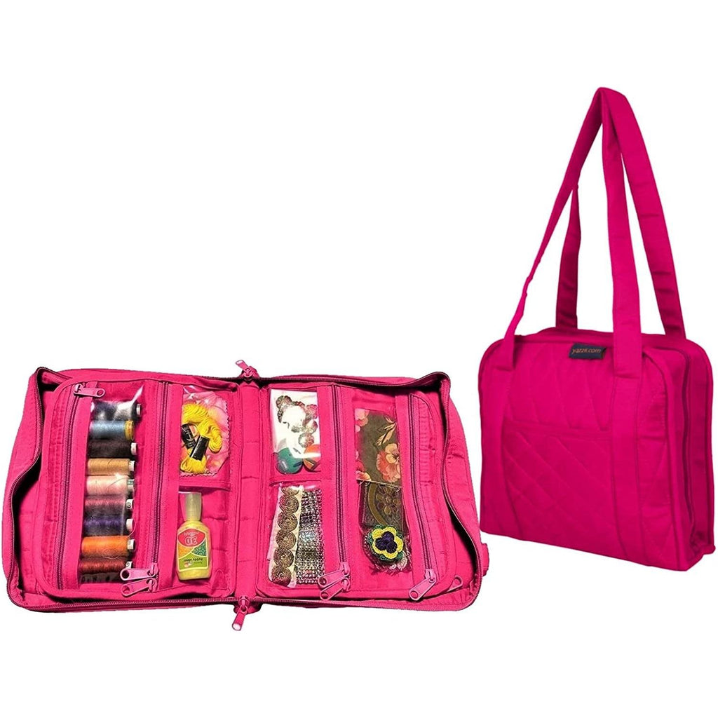 CA140F-Oval Jewellery / Makeup / Craft Organiser Portable Bag-Yazzii Craft Organisers