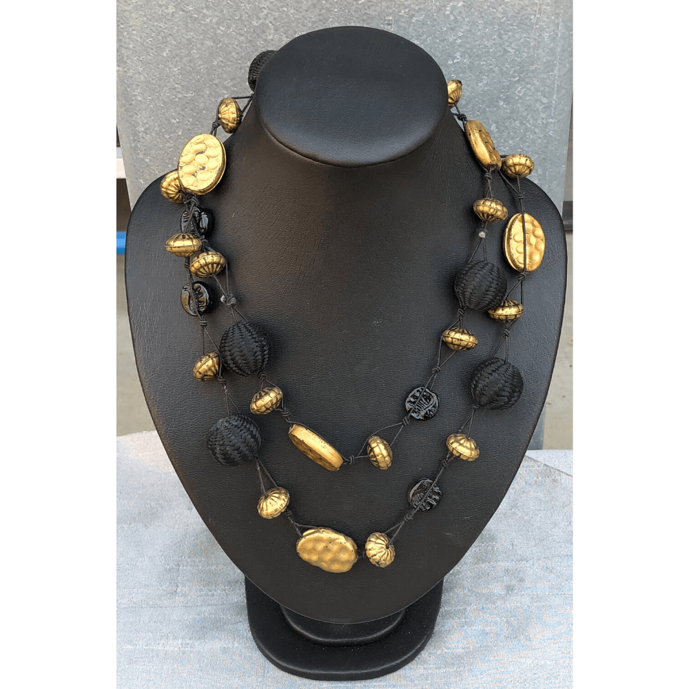YN-009-Black and Gold Necklace-Yazzii Craft Organisers