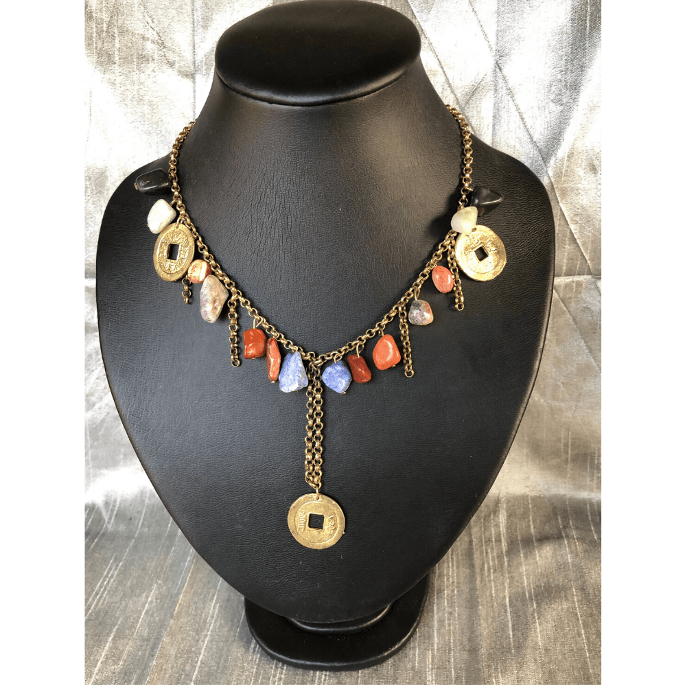 YN-018-Multi Coloured Rock Necklace-Yazzii Craft Organisers