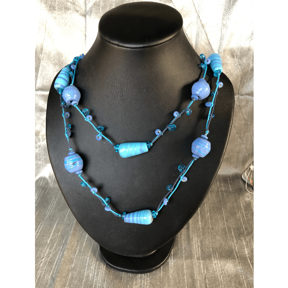 YN-021-Blue Bead Necklace-Yazzii Craft Organisers