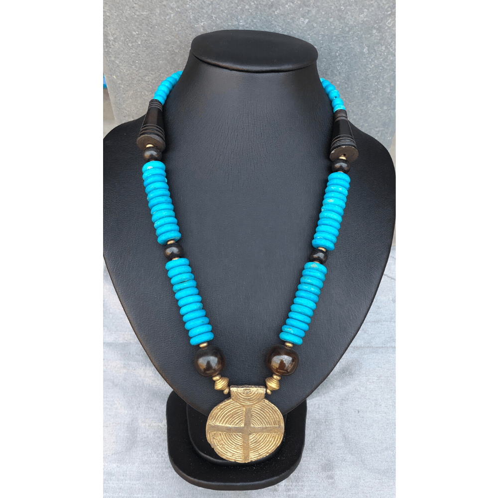 YN-029-Blue Beaded Necklace-Yazzii Craft Organisers