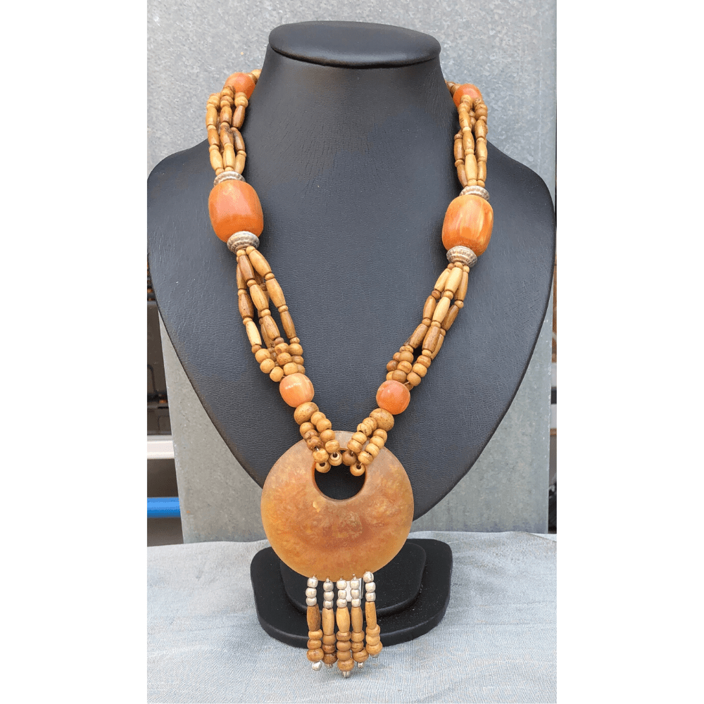 YN-035-Wooden Beaded Multi Strand Necklace-Yazzii Craft Organisers