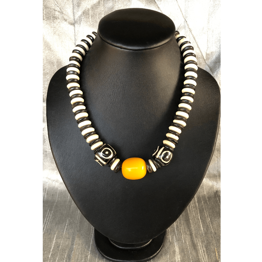 YN-038-Yellow Beaded Necklace-Yazzii Craft Organisers