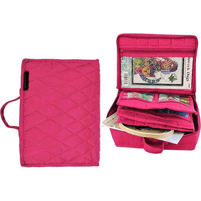 CA14F-Original Mini Craft / Jewellery / Makeup Portable Organiser Bag (Large)-Yazzii Craft Organisers