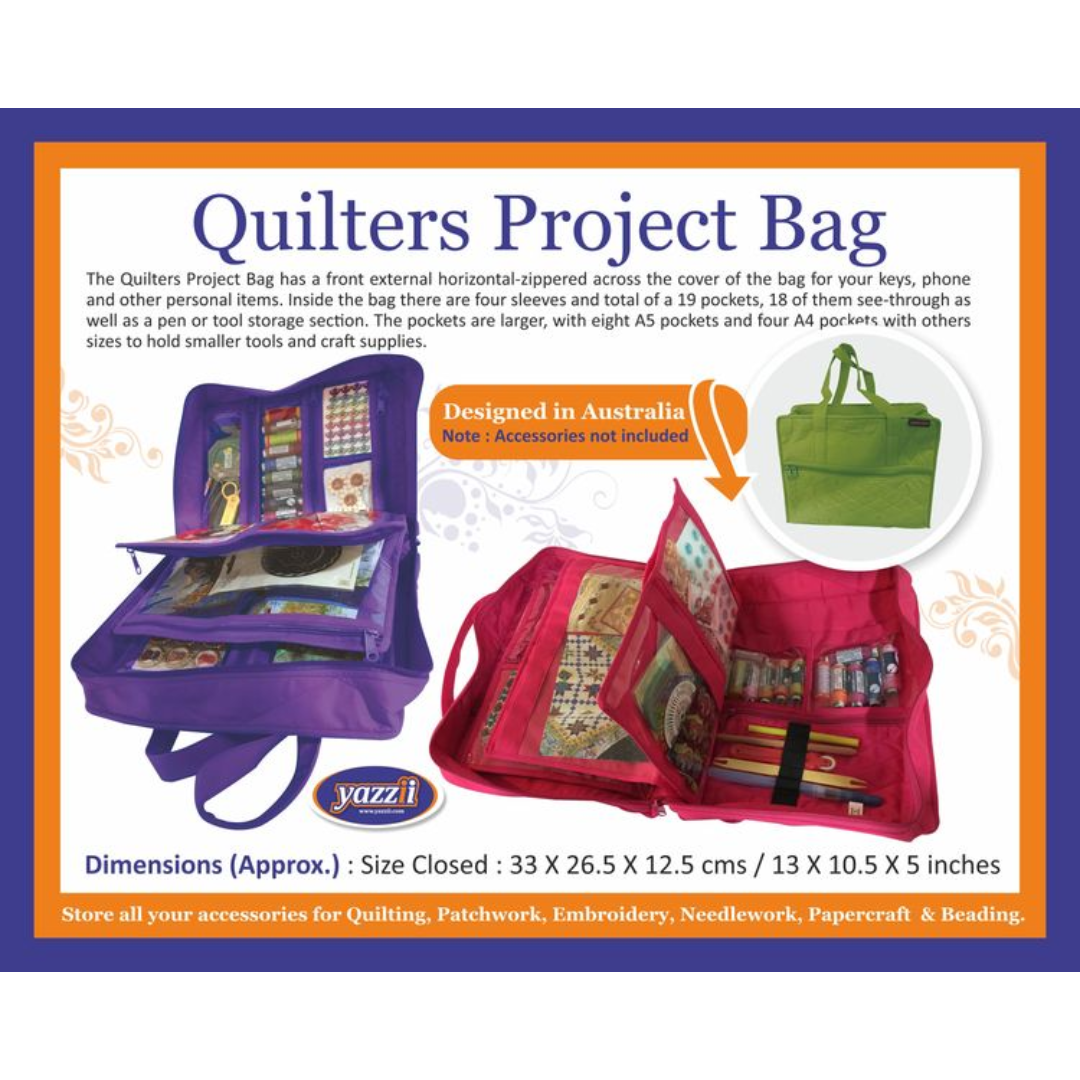 '-Quilter’s Project Bag with 19 Pockets - Storage Craft Bag Organiser-Yazzii Craft Organisers