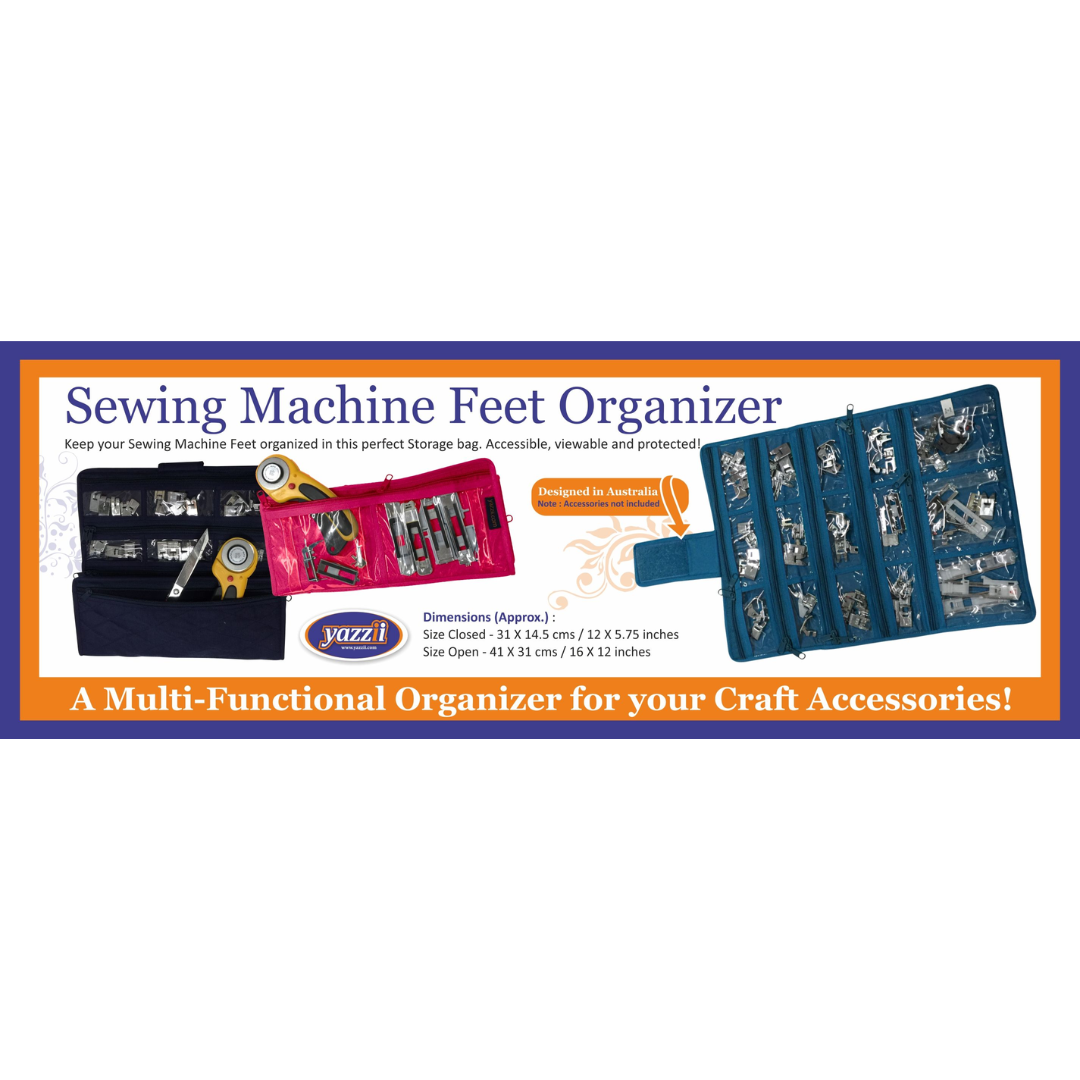 '-Sewing Machine Feet / Jewellery Roll Organiser Bag-Yazzii Craft Organisers