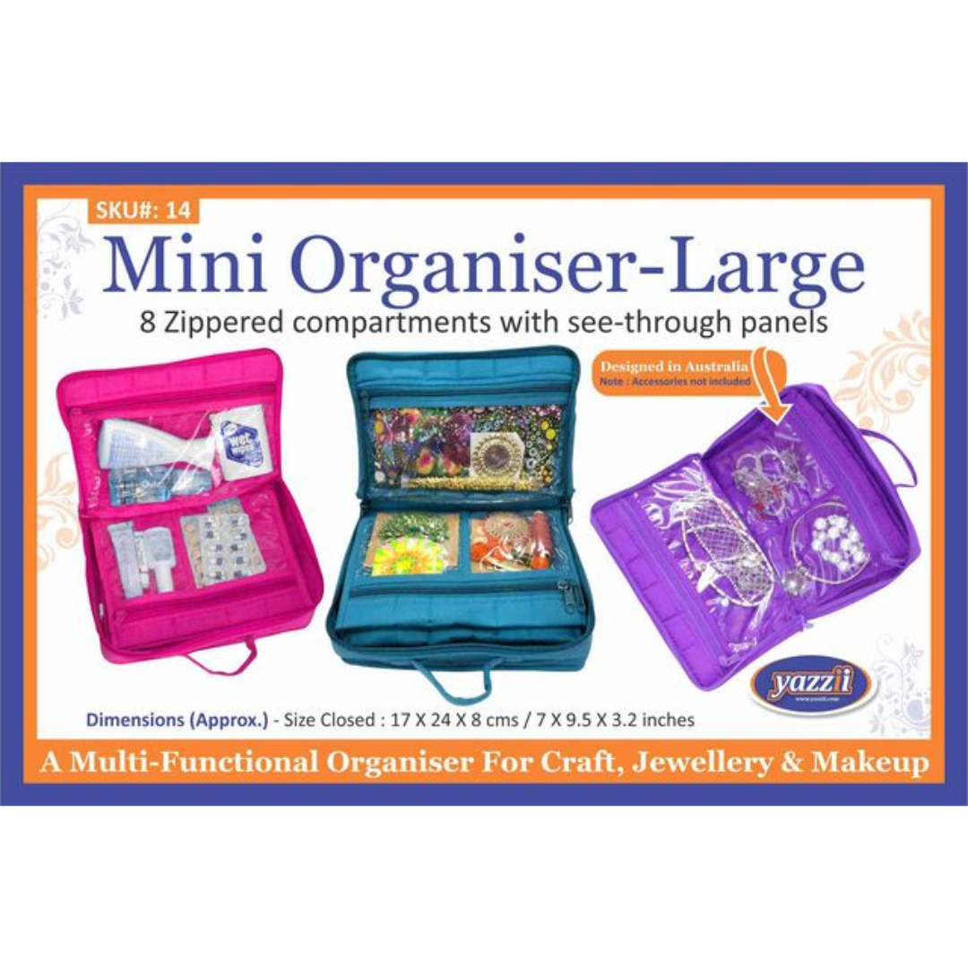 '-Original Mini Craft / Jewellery / Makeup Portable Organiser Bag (Large)-Yazzii Craft Organisers