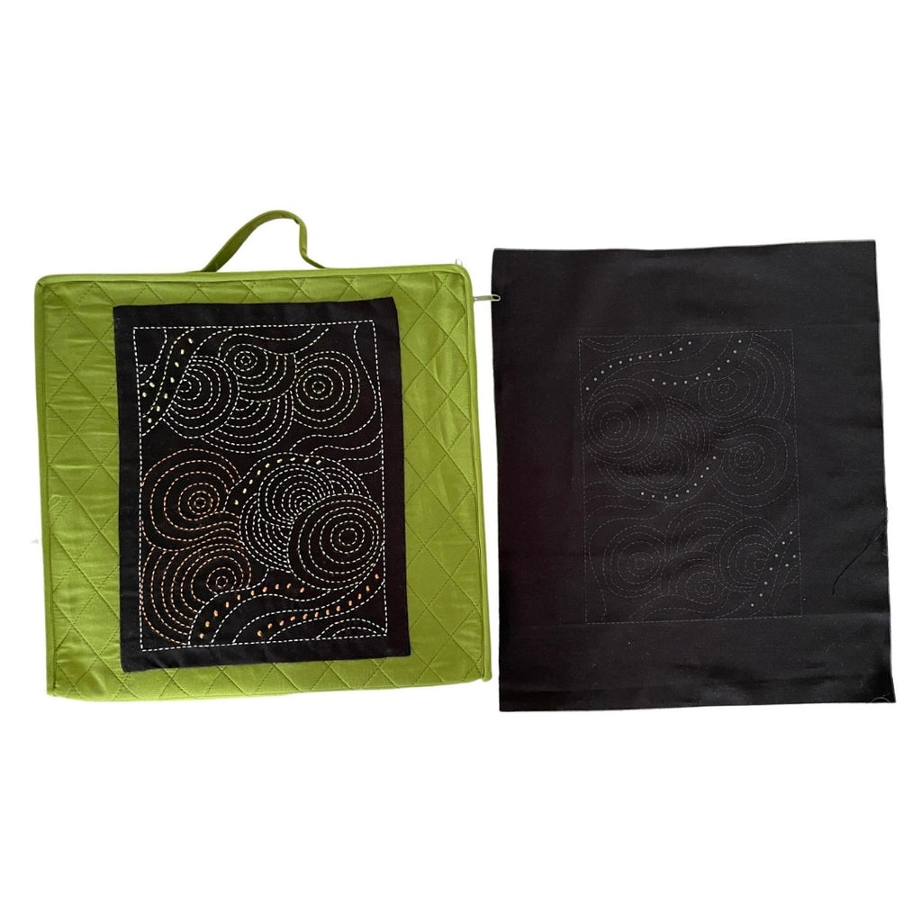 INDKit370G-Quilt Block Showcase Bag & Indigenous Inspired Sashiko Panel-Yazzii Craft Organisers