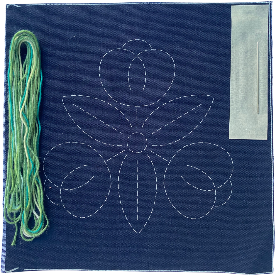 green ruby rose sashiko kit