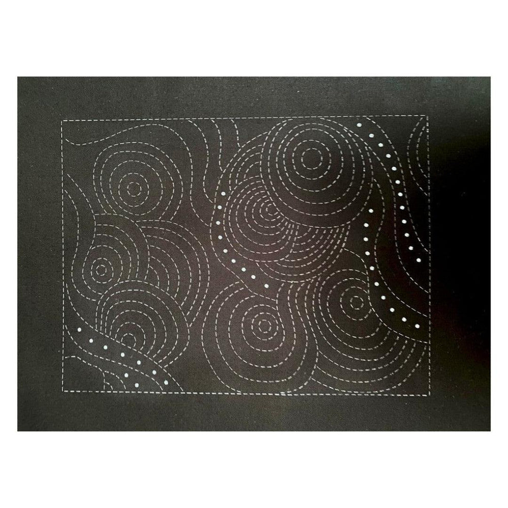 -Yazzii Craft Box-Fabric Top & Indigenous Inspired Sashiko Panel-Yazzii Craft Organisers