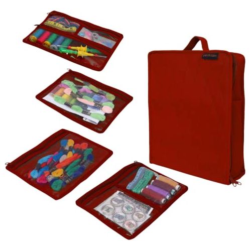 CA474R-Yazzii Craft Box with Fabric Top - Portable Organizer-Yazzii Craft Organisers