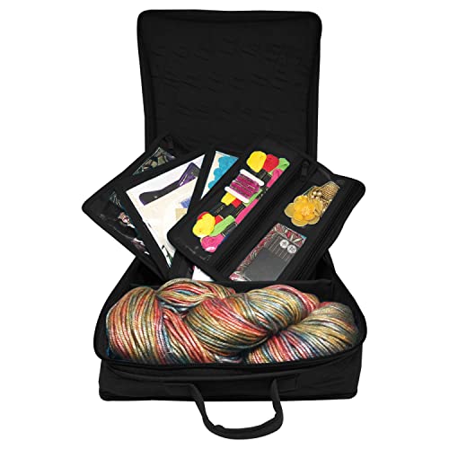 -Yazzii Craft Box with Fabric Top - Portable Organizer-Yazzii Craft Organisers