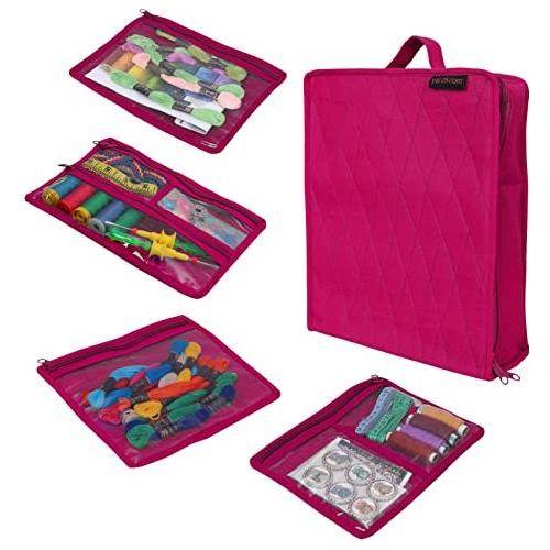 CA474F-Yazzii Craft Box with Fabric Top - Portable Organizer-Yazzii Craft Organisers