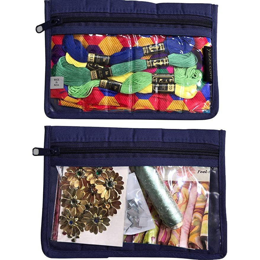 Sewing & Craft Notions Portable Pouch Set (2PC) (CA420)-Craft Organization-Bag, Crafts, Embroidery, Floss, Multipurpose, Needles, Needlework, Organizer, Papercraft & Beading, Patchwork, Portable, Set, Sewing Notions Pouch, Sewing Supplies, Storage, Storage Bag, Thread, Yazzii-Yazzii Craft Organizers and Bags