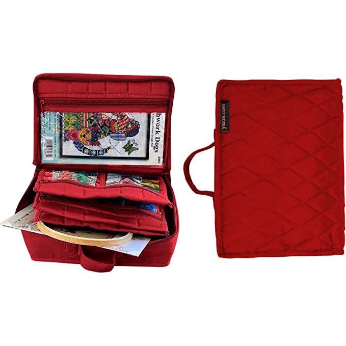 CA14R-Original Mini Craft / Jewellery / Makeup Portable Organiser Bag (Large)-Yazzii Craft Organisers