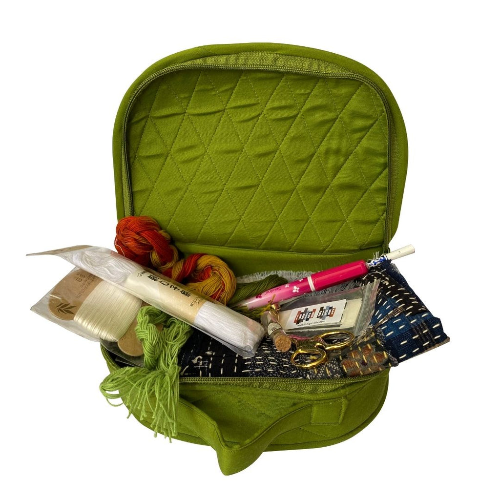 -Oval Sewing Box & Sashiko Kit - Honey Delight-Yazzii Craft Organisers