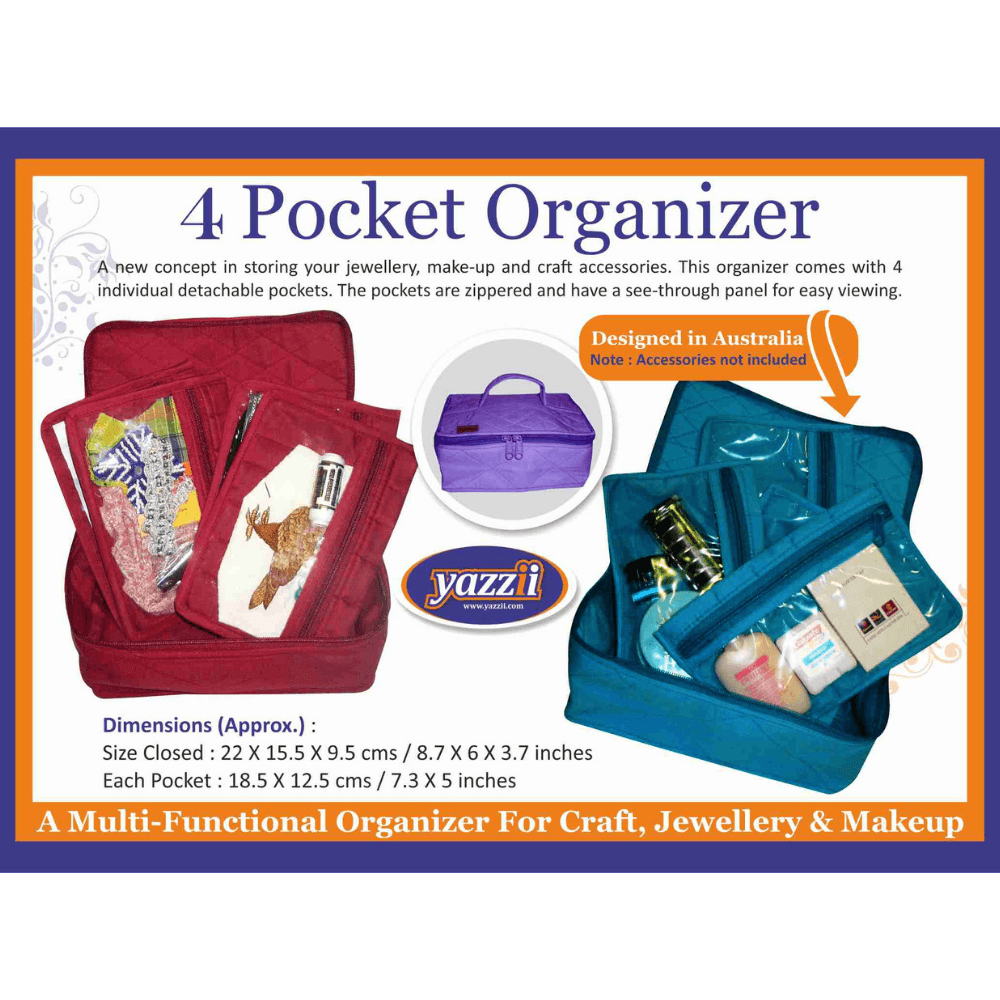 4 Pocket Jewel/Makeup Organiser