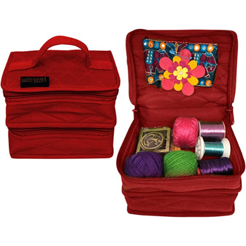 CA220R-Double Petite Craft / Jewelry / Makeup Portable Organiser Bag-Yazzii Craft Organisers