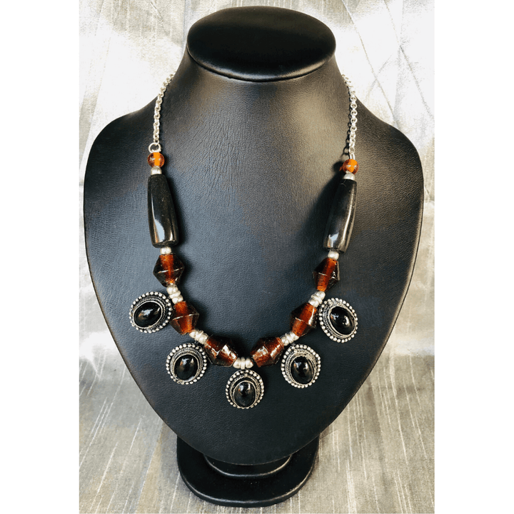 YN-005-Black and Copper Necklace-Yazzii Craft Organisers