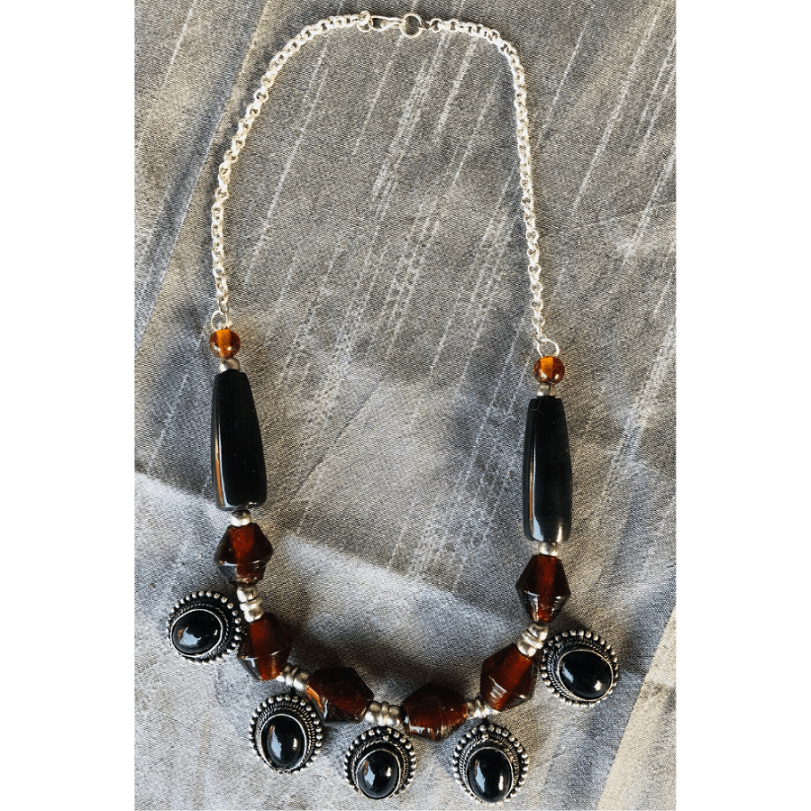 YN-005-Black and Copper Necklace-Yazzii Craft Organisers