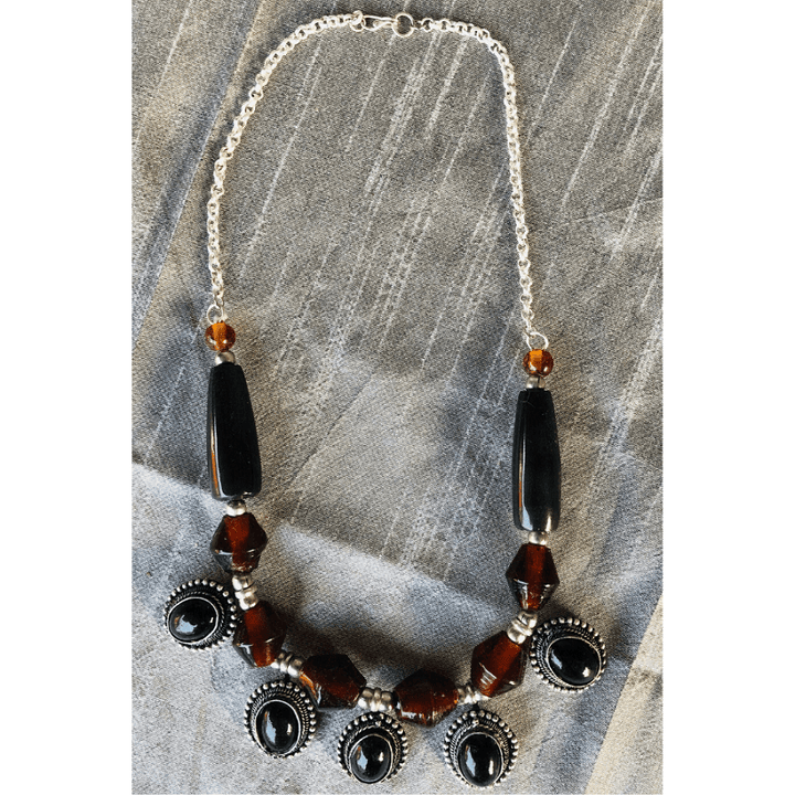 YN-005-Black and Copper Necklace-Yazzii Craft Organisers