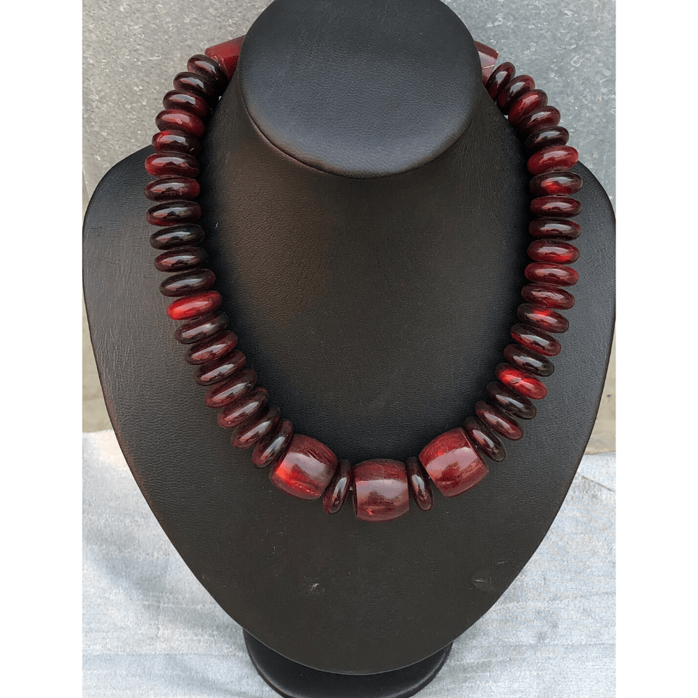 Maroon Beaded Necklace