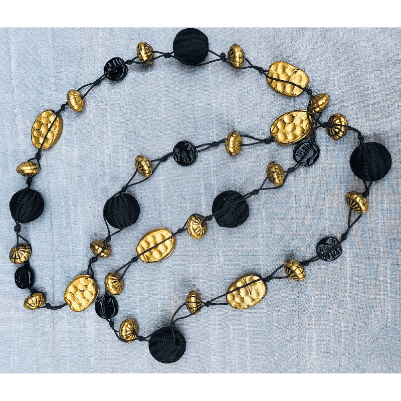 YN-009-Black and Gold Necklace-Yazzii Craft Organisers