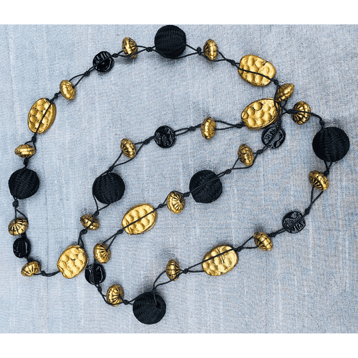 YN-009-Black and Gold Necklace-Yazzii Craft Organisers
