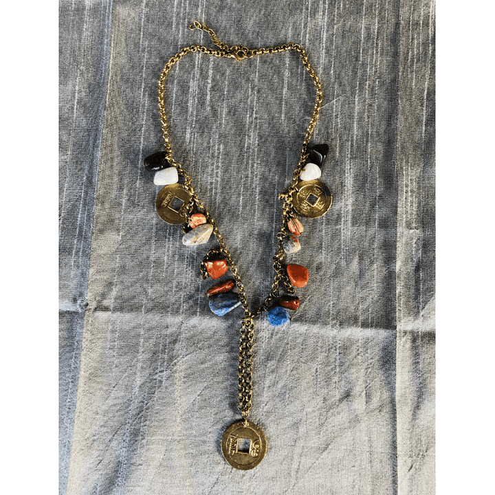 YN-018-Multi Coloured Rock Necklace-Yazzii Craft Organisers
