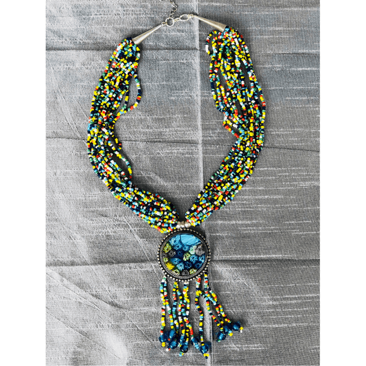 Multi Coloured Beaded Necklace