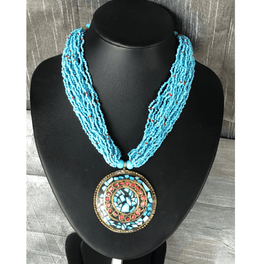 Blue Multi Strand Necklace