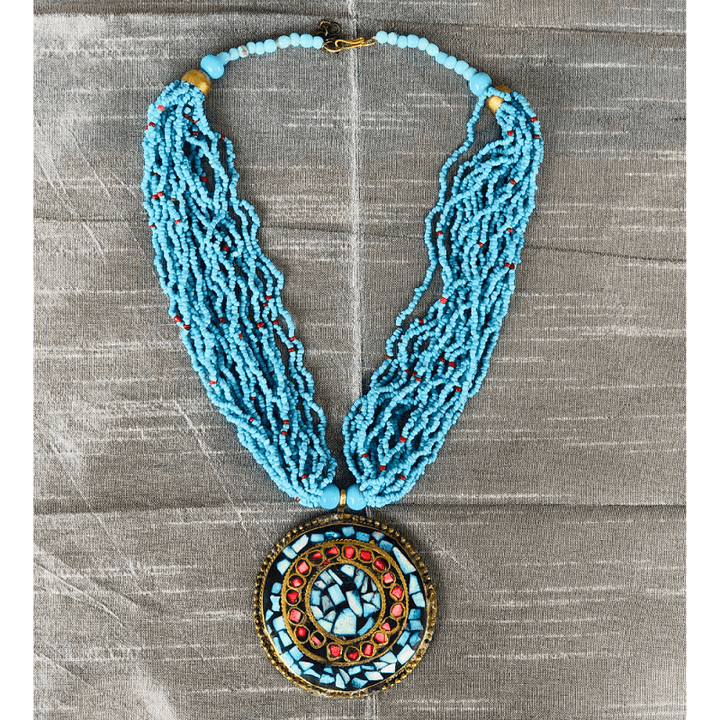 YN-020-Blue Multi Strand Necklace-Yazzii Craft Organisers