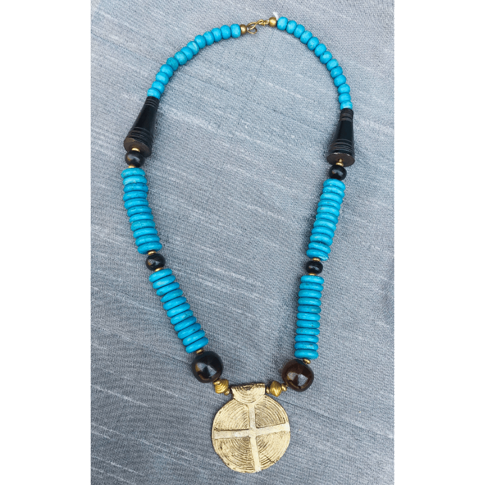YN-029-Blue Beaded Necklace-Yazzii Craft Organisers