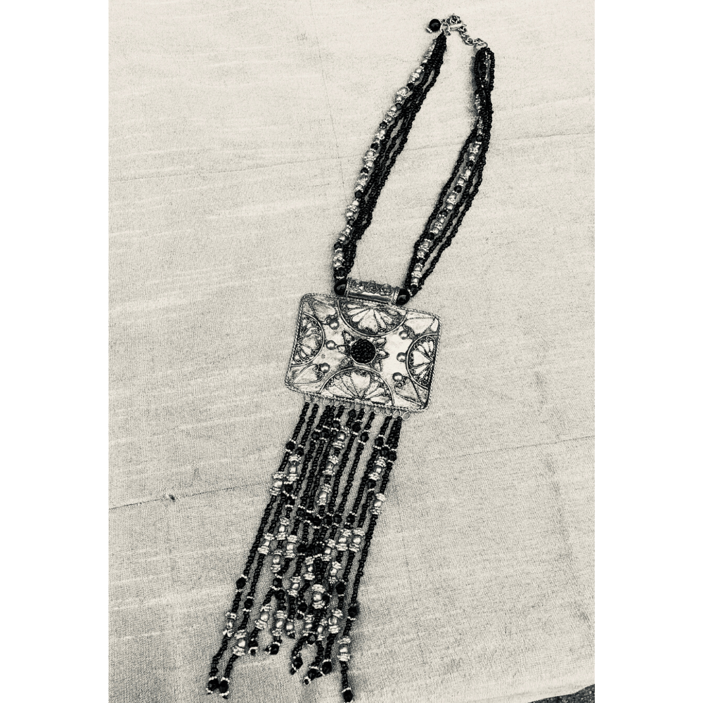 Black and Silver Multi Strand Necklace