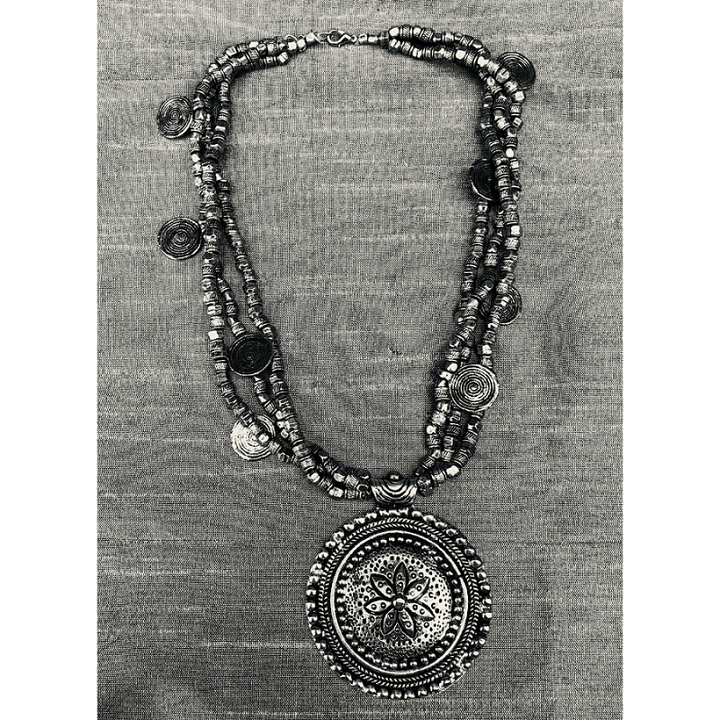 YN-034-Silver Multi Strand Necklace-Yazzii Craft Organisers